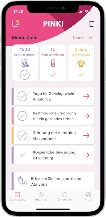 App-Screen: Tagesziele